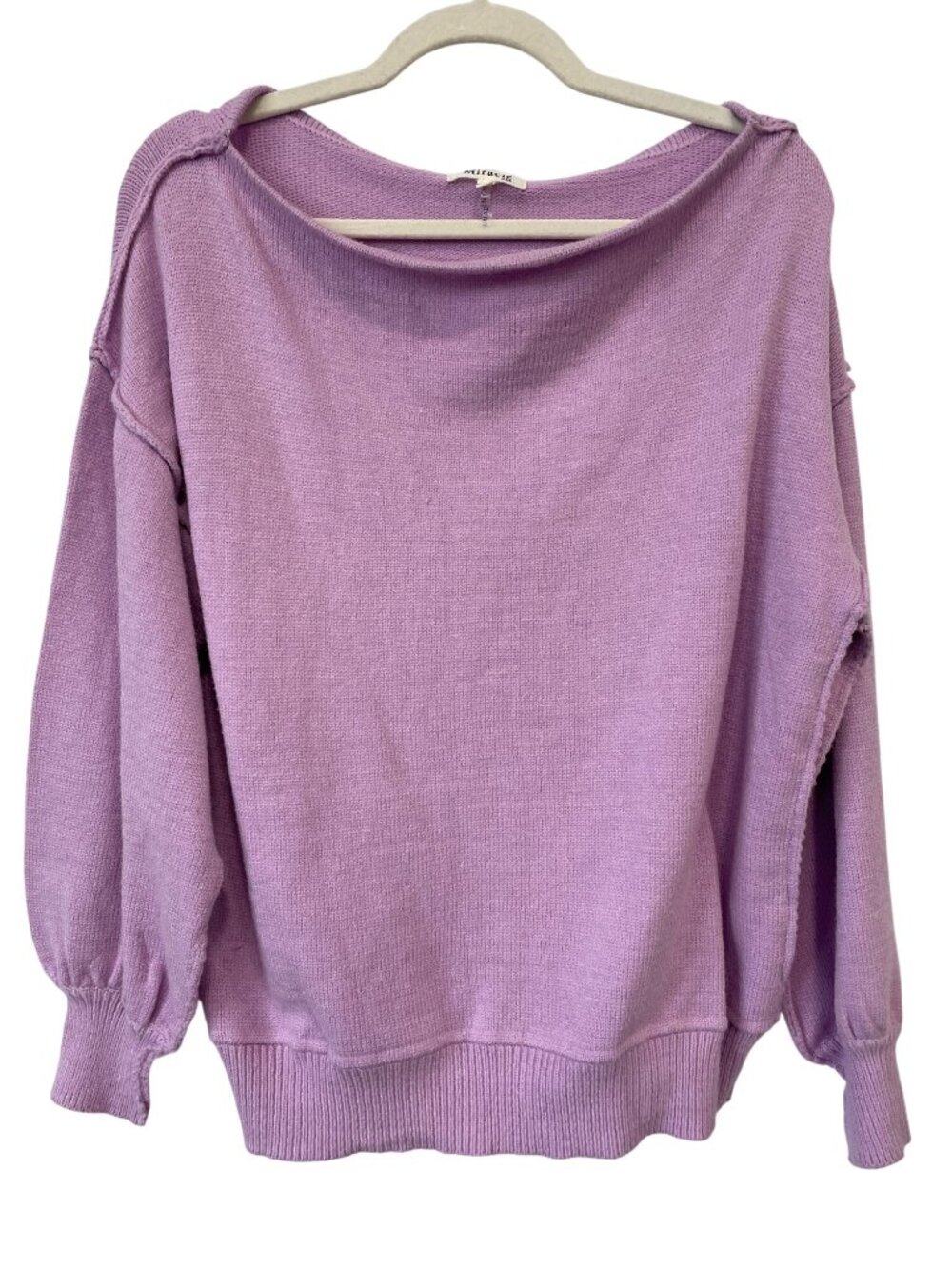 Miracle Sweater Small/Medium Bubble Sleeve Boat Neck Lavender Knitwear Comfort